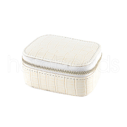 Rectangle PU Leather Jewelry Storage Zipper Boxes PAAG-PW0007-04C-1