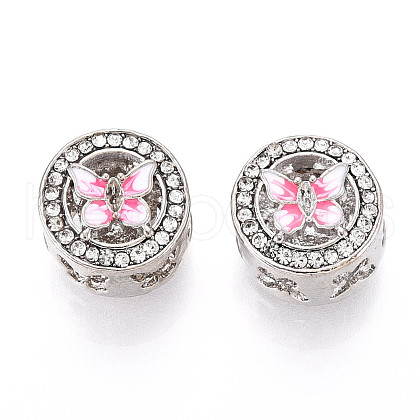 Alloy Rhinestone European Beads FIND-N009-16P-1