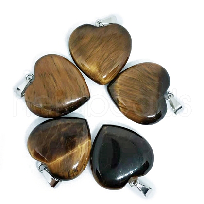 Valentine's Day Natural Tiger Eye Pendants PW-WG34610-07-1