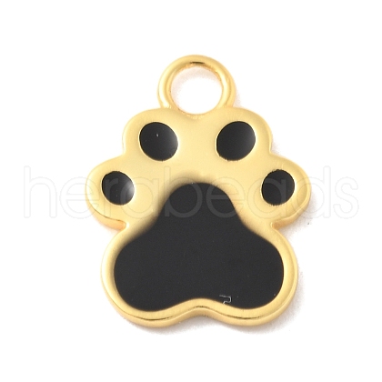 925 Sterling Sliver Black Enamel Charms STER-Z012-01G-06-1