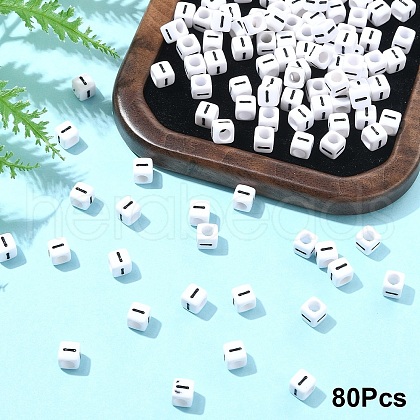 Acrylic Horizontal Hole Letter Beads OACR-YW0002-08I-1