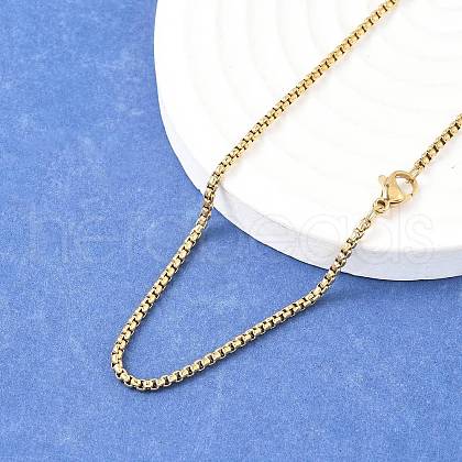 Ion Plating(IP) 304 Stainless Steel Venetian Chain Necklace Making STAS-A028-N032G-1