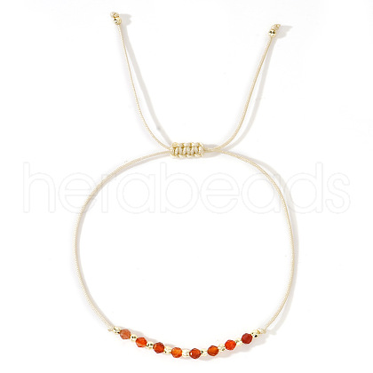 Bohemian Style Natural Carnelian Beads Braided Beads for Women Men OT8254-3-1