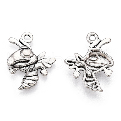Tibetan Style Alloy Bee Pendants TIBE-Q037-029-RS-1