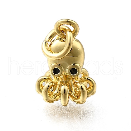 Brass Micro Pave Clear Cubic Zirconia Charms ZIRC-I070-076G-1