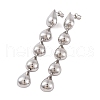 Teardrop Brass Dangle Stud Earrings for Women EJEW-G391-22P-2