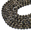 Natural Sliver Obsidian Beads Strands G-K389-B79-01-3