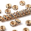 Rack Plating Brass Crystal Rhinestone Rondelle Space Beads RB-D303-KCG-1