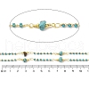 Brass Enamel & Synthetic Turquoise Link Chain CHC-A009-02G-2