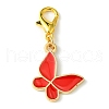 Alloy Enamel Butterfly Pendant Decorations HJEW-JM01545-2