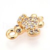 Brass Micro Pave Clear Cubic Zirconia Pendants KK-T075-51G-2