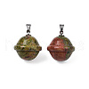 Natural Unakite Pendants PORC-T132-053M-2