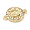 Rack Plating Brass Micro Pave Clear Cubic Zirconia Religion Virgin Mary Connector Charms KK-L224-094G-01-2