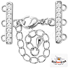 Beebeecraft 2Pcs Brass Micro Pave Clear Cubic Zirconia Chain Extender KK-BBC0013-58-1