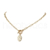 Brass Paperclip Chain Oval Virgin Mary Pendant Necklaces for Women NJEW-JN05117-2