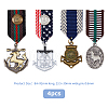 SUPERFINDINGS 4Pcs 4 Style Anchor & Horse & Shield Alloy Pendant Lapel Pins JEWB-FH0001-19-2