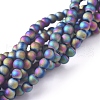 Electroplated Frosted Glass Bead Strands EGLA-G071-C04-2