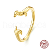 Sausage Dog 925 Sterling Silver Adjustable Cuff Rings for Women FS-WGC2F42-01-2