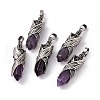 Natural Amethyst Pointed Pendants G-H281-01H-1