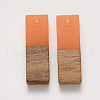 Transparent Resin & Walnut Wood Pendants X-RESI-S358-79B-B02-2