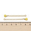 Ion Plating(IP) 316 Surgical Stainless Steel Curb Chain Extender with Natural  Dyed Jade Round Charm STAS-A097-01G-12-3