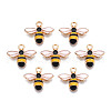 Light Gold Plated Alloy Enamel Pendants ENAM-R136-49-1