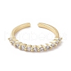 Clear Cubic Zirconia Open Cuff Ring RJEW-I094-09G-2