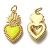 Golden Tone Brass Enamel Pendants KK-K750-01G-A-2