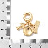 Brass Blue Enamel Earth & Plane European Dangle Charms KK-M305-05G-3