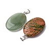 Natural & Synthetic Mixed Gemstone Pendants G-K354-12-2