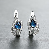 Brass Micro Pave Cubic Zirconia Hoop Earrings WG7D53C-10-1