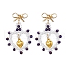 Glass Seed Beads Dangle Stud Earrings EJEW-MZ00396-01-2