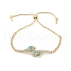 Aloy Rhinestone Slider Bracelets BJEW-H206-01G-2