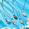 Mother's Day Jewellery 5Pcs 5 Styles Summer Beach Natural Cultured Freshwater Pearl & Natural Shell Pendant Necklaces NJEW-JN05098-2