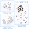 Unicraftale 30Pcs 3 Styles 304 Stainless Steel Cuff Rings STAS-UN0059-25-5