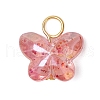 Butterfly Transparent Glass Beads Pendants PALLOY-JF03595-3
