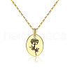Brass Birth Month Flower Pendant Necklace HUDU-PW0001-034J-1-1