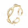 304 Stainless Steel Oval Wrap Open Cuff Ring RJEW-T023-18G-3