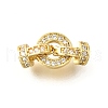 Ring Brass Micro Pave Cubic Zirconia Fold Over Clasps KK-V008-21G-1