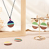Beadthoven 20Pcs 10 Colors Opaque Tri-color Resin & Walnut Wood Pendants RESI-BT0001-18-7