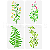 4Pcs 4 Styles PET Hollow Out Drawing Painting Stencils DIY-WH0394-0154-1