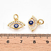 Brass Micro Pave Cubic Zirconia Charms KK-N257-21G-3