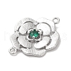 Brass Pave Glass Connector Charms KK-Z073-32P-04-2