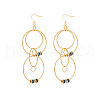 Golden 304 Stainless Steel Interlocking Rings Dangle Earrings DT5091-1-1
