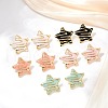304 Stainless Steel Enamel Star Stud Earrings STAS-D368-04G-1