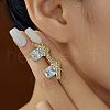 Brass Clear Cubic Zirconia Bowknot Stud Earrings IO3713-1-3