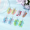 Heart Transparent Acrylic Dangle Earrings EJEW-JE06365-1