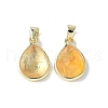 Natural Yellow Quartz Charms G-L553-47G-02-1
