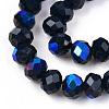 Electroplate Opaque Solid Color Glass Beads Strands EGLA-A034-P8mm-L22-3