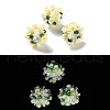 Luminous Polymer Clay Rhinestone Floral Ball Beads CLAY-U002-01B-1